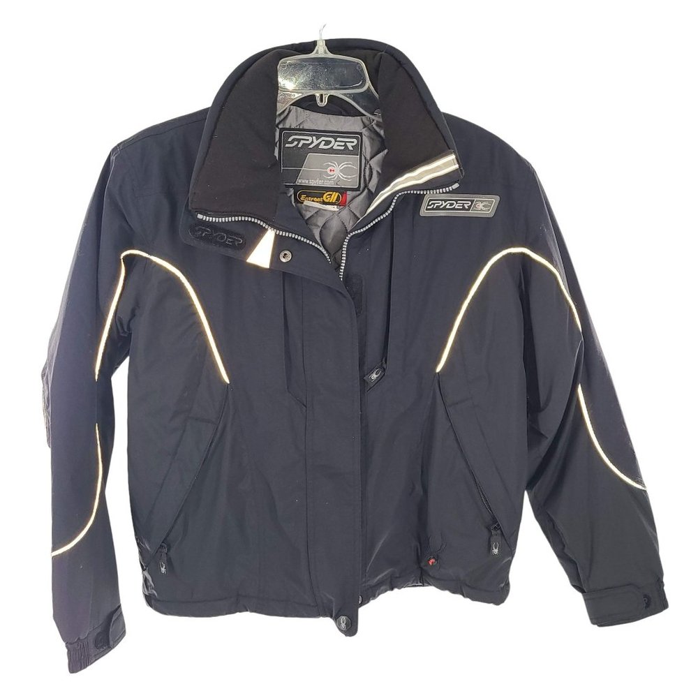 Spyder Black Ski Jacket with Reflective Piping